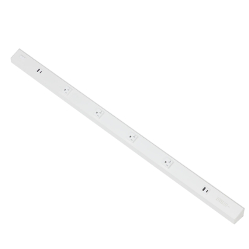 American Lighting Atom 40" Power Strip - 4 Receptacles - 2 USB-A/C - 120V - White
