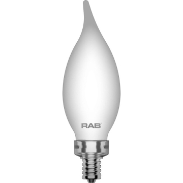 RAB 5.5W LED BA11 Filament Lamp - Dimmable - E12 Base - 2700K - 500 Lumens - 120V