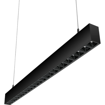 RAB BOA 36" LED Linear Fixture - 3,966 Max Lumens - Downlight Only - Pendant - 7.5 | 15 | 18 | 21 | 30W - Louver Lens - Black
