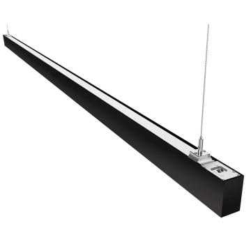 RAB BOA 96" LED Linear Fixture - 10,774 Lumens - 80W - Up & Down Light - Pendant - CCT Selectable - Louver Lens - Black