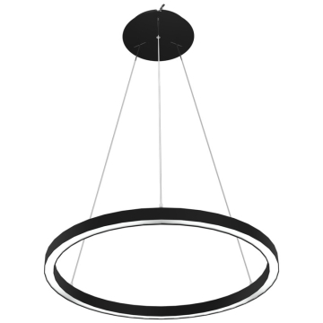 RAB BOA Ring Single Ring Up/Downlight LED Pendant - 7,779 Max Lumens - 18 | 30 | 36 | 42 | 60W - CCT Selectable - 3 ft - Black - 120-277V