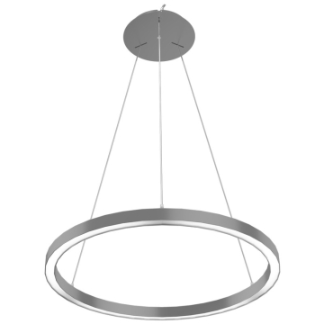 RAB BOA Ring Single Ring Up/Downlight LED Pendant - 7,779 Max Lumens - 18 | 30 | 36 | 42 | 60W - CCT Selectable - 3 ft - Silver - 120-277V