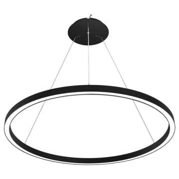 RAB BOA Ring Single Ring Downlight LED Pendant - 10,226 Max Lumens - 24 | 40 | 48 | 56 | 80W - CCT Selectable - 4 ft - Black - 120-277V
