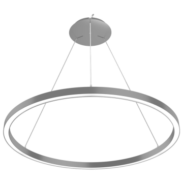 RAB BOA Ring Single Ring Downlight LED Pendant - 10,226 Max Lumens - 24 | 40 | 48 | 56 | 80W - CCT Selectable - 4 ft - Silver - 120-277V