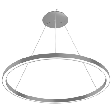 RAB BOA Ring Single Ring Up/Downlight LED Pendant - 10,059 Max Lumens - 24 | 40 | 48 | 56 | 80W - CCT Selectable - 4 ft - Silver - 120-277V