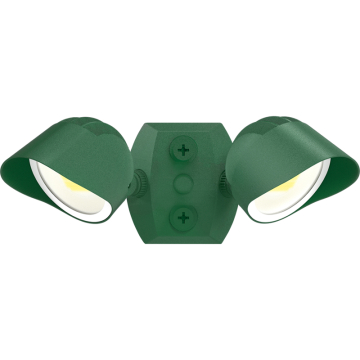 RAB BULLET Dual Head LED Flood Light - 2,645 Max Lumens - 12 | 18 | 24W - 120V - Verde Green