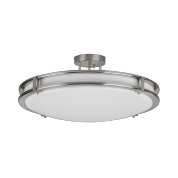AFX Carlisle 24" LED Semi-Flush Mount - 34W - CCT Selectable - 120-277V - Satin Nickel