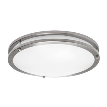 AFX Carlisle 14" LED Flush Mount - Battery Backup - 13 | 27W - CCT Selectable - 120-277V - Satin Nickel
