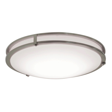 AFX Carlisle 18" LED Flush Mount - Battery Backup - 27W - 3000K - 120-277V - Satin Nickel
