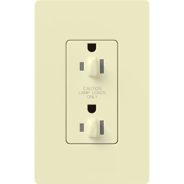 Lutron Claro 15A Tamper Resistant Receptacle - Dual Dimming - Almond