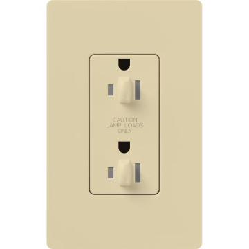 Lutron Claro 15A Tamper Resistant Receptacle - Dual Dimming - Ivory