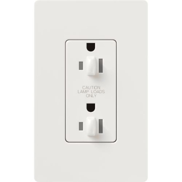 Lutron Claro 15A Tamper Resistant Receptacle - Dual Dimming - White