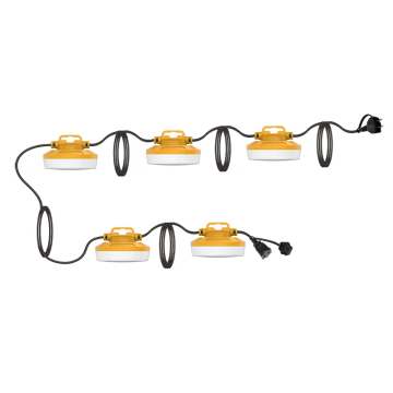 Westgate 50' LED 5-Light Construction String Light - 2-Wire - 50W - 5000K - 6,000 Lumens - 120-277V