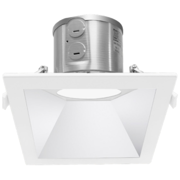 Westgate CRLC6 6" LED Commercial Clip-On/Snap-In Square Sloped Recessed Downlight - 27 | 34 | 40W - CCT Selectable - 120-277V - White