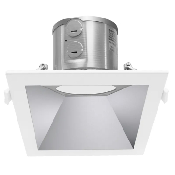 Westgate CRLC6 6" LED Commercial Clip-On/Snap-In Square Sloped Recessed Downlight - 27 | 34 | 40W - CCT Selectable - 120-277V - Haze