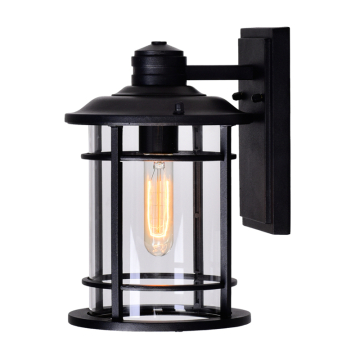 CWI Lighting Belmont 1-Light Outdoor Wall Lantern - 120V - Black