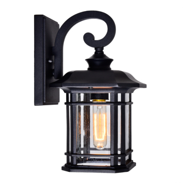 CWI Lighting Blackburn 1-Light Outdoor Wall Lantern - 120V - Black