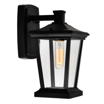 CWI Lighting Leawood 7" 1-Light Outdoor Wall Lantern - 120V - Black