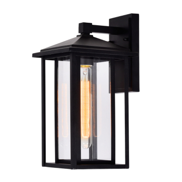 CWI Lighting Crawford 7" 1-Light Outdoor Wall Lantern - 120V - Black