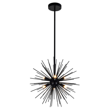 CWI Lighting Savannah 16" 6-Light Chandelier - 120V - Black