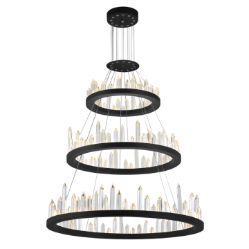 CWI Lighting Juliette 32" 3-Tier LED Chandelier - 220W - 3000K - 120V - Black