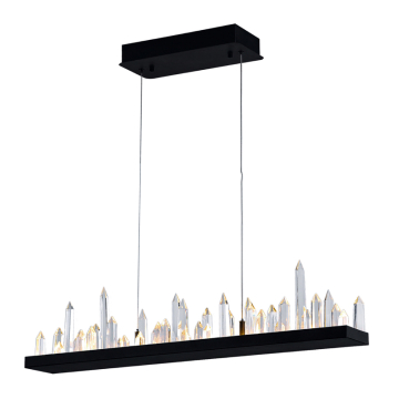 CWI Lighting Juliette 45" LED Linear Chandelier - 120W - 3000K - 120V - Black