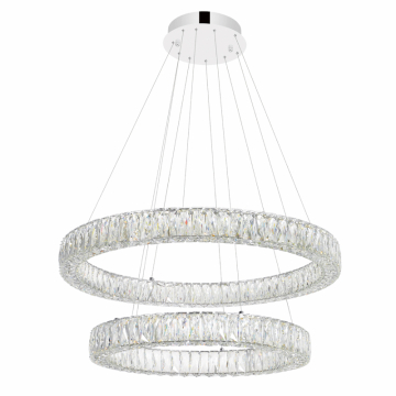 CWI Lighting Madeline 32" LED Chandelier - 100W - 4000K - 120V - Chrome