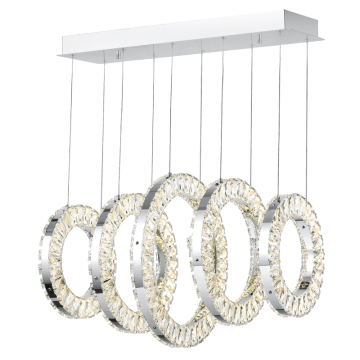 CWI Lighting Celina 26" LED Linear Chandelier - 75W - 4000K - 120V - Chrome