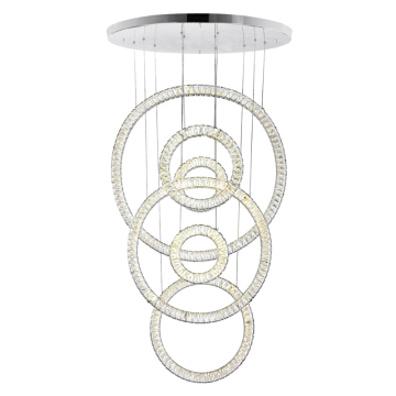 CWI Lighting Celina 34" LED Chandelier - 80W - 4000K - 120V - Chrome