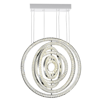 CWI Lighting Celina 37" LED Chandelier - 150W - 4000K - 120V - Chrome