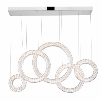 CWI Lighting Celina 43" LED Linear Chandelier - 70W - 4000K - 120V - Chrome