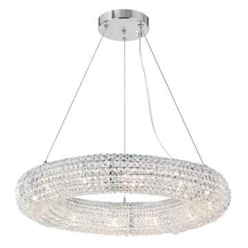 CWI Lighting Veronique 32" 12-Light Chandelier - 120V - Chrome