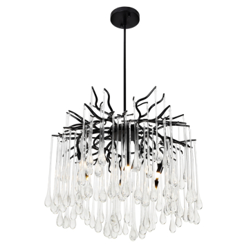 CWI Lighting Anita 26" 6-Light Chandelier - 120V - Black