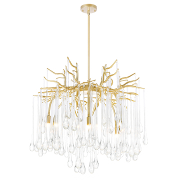 CWI Lighting Anita 26" 6-Light Chandelier - 120V - Gold Leaf