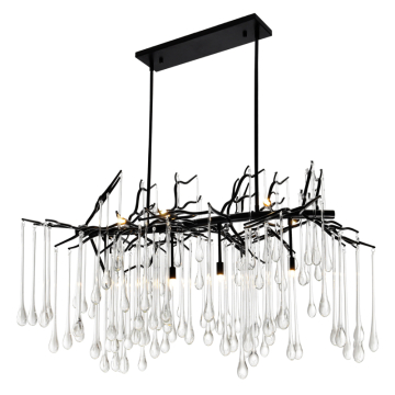 CWI Lighting Anita 47" 10-Light Chandelier - 120V - Black