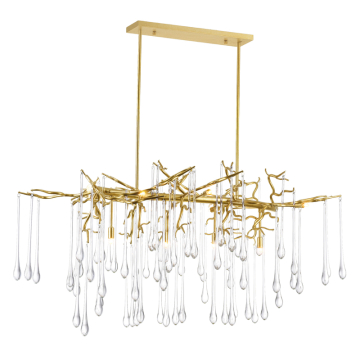 CWI Lighting Anita 47" 10-Light Chandelier - 120V - Gold Leaf