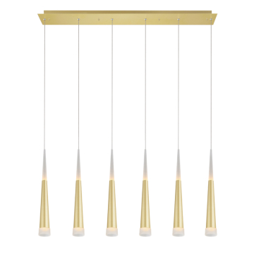 CWI Lighting Andes 40" LED Linear Chandelier - 30W - 3000K - 120V - Satin Gold
