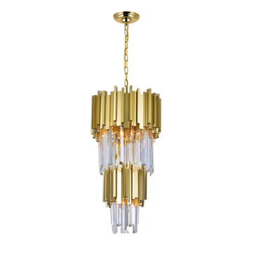 CWI Lighting Deco 12" 4-Light Chandelier - 120V - Medallion Gold