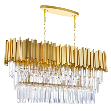 CWI Lighting Deco 38" 9-Light Linear Chandelier - 120V - Medallion Gold