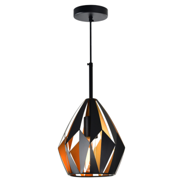 CWI Lighting Oxide 1-Light Down Mini Pendant - 120V - Black & Copper