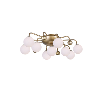CWI Lighting Element 24" 9-Light Flush Mount - 120V - Sun Gold