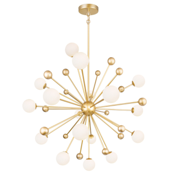 CWI Lighting Element 39" 17-Light Pendant - 120V - Sun Gold