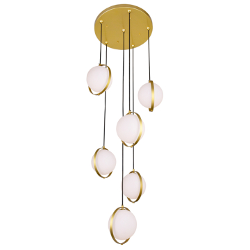 CWI Lighting Da Vinci 26" 6-Light Multi Light Pendant - 120V - Medallion Gold