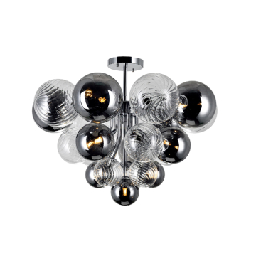 CWI Lighting Pallocino 25" 10-Light Flush Mount - 120V - Chrome