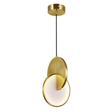 CWI Lighting Tranche LED Mini Pendant - 8W - 3000K - 120V - Brushed Brass