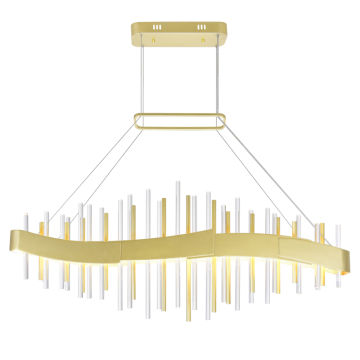 CWI Lighting Millipede 40" LED Linear Chandelier - 45W - 3000K - 120V - Satin Gold
