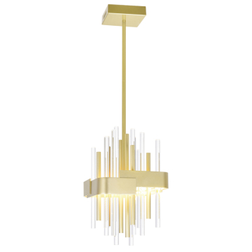 CWI Lighting Millipede 8" LED Mini Pendant - 16W - 3000K - 120V - Satin Gold