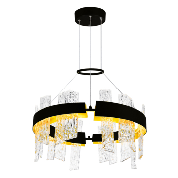 CWI Lighting Guadiana 24" LED Chandelier - 35W - 3000K - 120V - Black / Satin Gold
