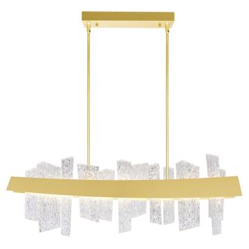 CWI Lighting Guadiana 39" LED Linear Chandelier - 38W - 3000K - 120V - Satin Gold