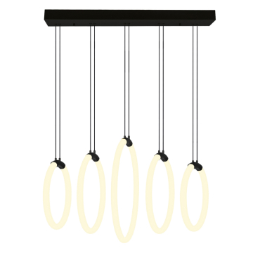 CWI Lighting Hoops 5-Light LED Chandelier - 42W - 3000K - 120V - Black